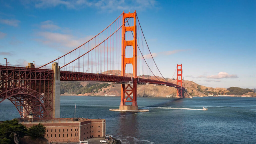 Golden Gate Bridge in San Francisco on a clear day